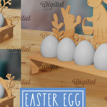 Intra απο ξύλο plywood 3mm-4mm πάχος - Πασχαλινή θήκη αυγών  Bundle Cut Laser Δίασταση 15x15 cm INTRAFABR-88284110 - Image 1