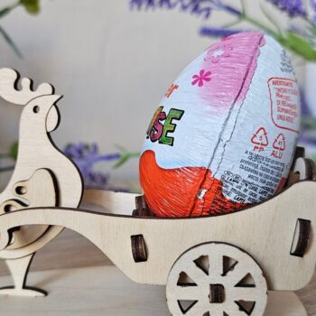 Intra απο ξύλο plywood 3mm-4mm πάχος - Πασχαλινή Αυγοθήκη , Κουνελάκι & Κόκορας Δίασταση 4x4 cm INTRAFABR-116833805 - Image 5