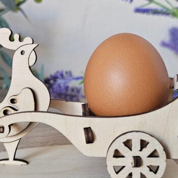 Intra απο ξύλο plywood 3mm-4mm πάχος - Πασχαλινή Αυγοθήκη , Κουνελάκι & Κόκορας Δίασταση 4x4 cm INTRAFABR-116833805 - Image 6