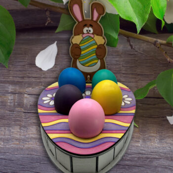 Intra απο ξύλο plywood 3mm-4mm πάχος - Πασχαλινή Αυγοθήκη με Λαγουδάκι V2 Δίασταση 20x20 cm INTRAFABR-92095324 - Image 1