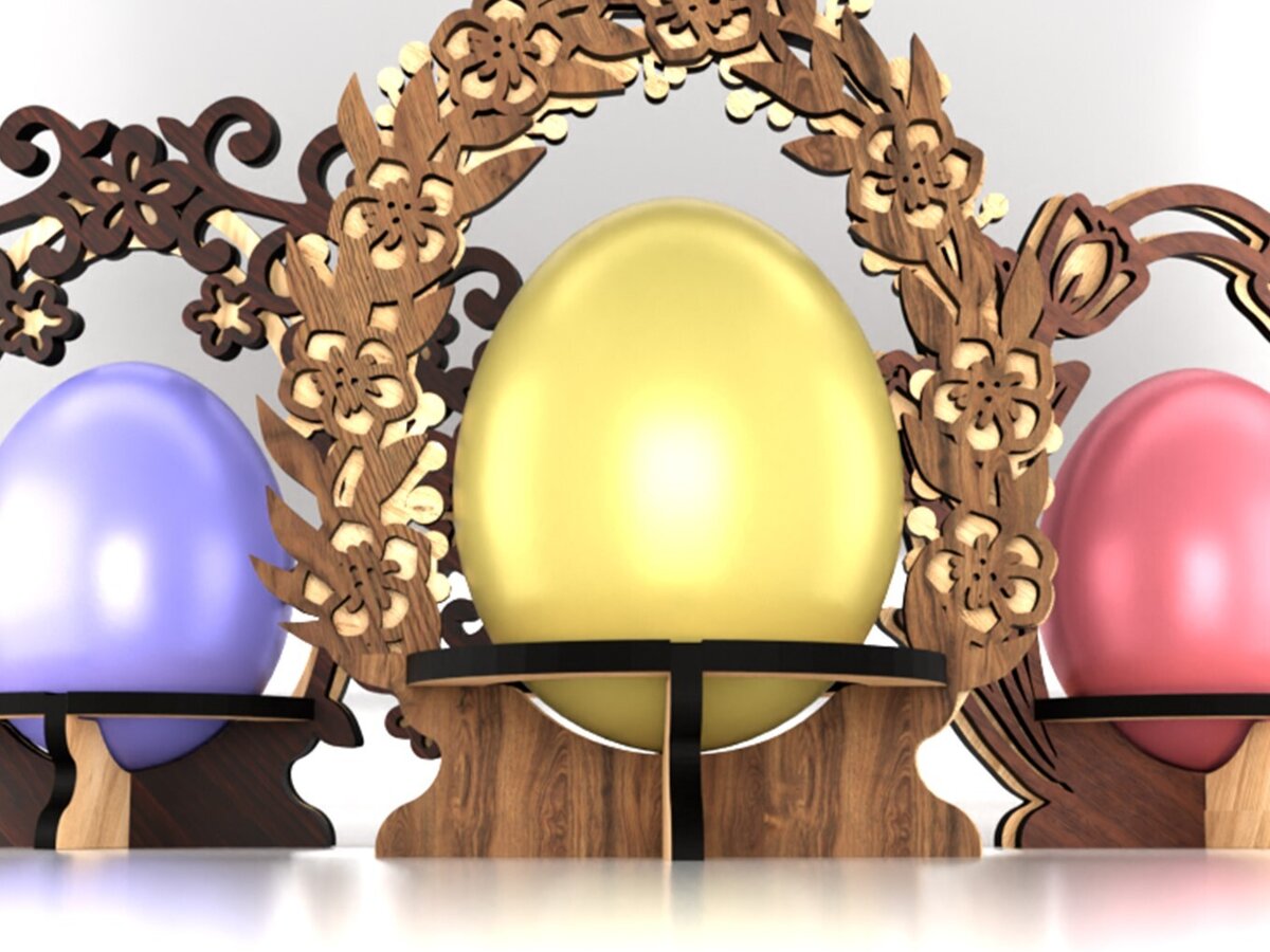 Intra απο ξύλο plywood 3mm-4mm πάχος - Σετ Πασχαλινές Αυγοθήκες Δίασταση 5x4 cm INTRAFABR-118306540