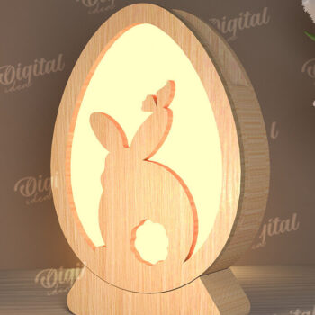 Intra απο ξύλο plywood 3mm-4mm πάχος - Πασχαλινό Φωτιστικό Αυγού LaserCut. Led Nightlight Δίασταση 15x15 cm INTRAFABR-115822706 - Image 1