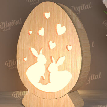 Intra απο ξύλο plywood 3mm-4mm πάχος - Πασχαλινό Φωτιστικό Αυγού LaserCut. Led Nightlight Δίασταση 15x15 cm INTRAFABR-115822816 - Image 1