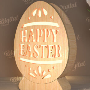 Intra απο ξύλο plywood 3mm-4mm πάχος - Πασχαλινό Φωτιστικό Αυγού LaserCut. Led Nightlight Δίασταση 15x15 cm INTRAFABR-115823011