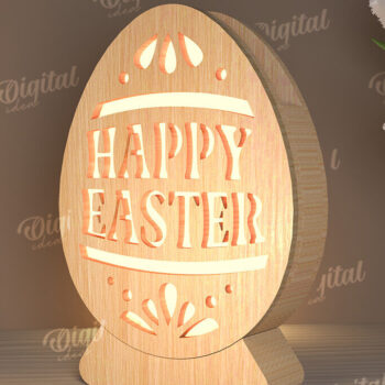 Intra απο ξύλο plywood 3mm-4mm πάχος - Πασχαλινό Φωτιστικό Αυγού LaserCut. Led Nightlight Δίασταση 15x15 cm INTRAFABR-115823011 - Image 1