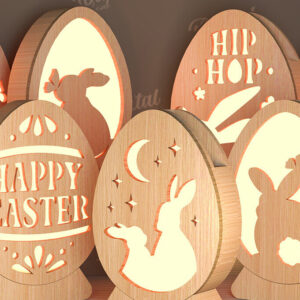 Intra απο ξύλο plywood 3mm-4mm πάχος - Πασχαλινά φωτιστικά με λέιζερ κομμένο πακέτο Δίασταση 15x15 cm INTRAFABR-115831207