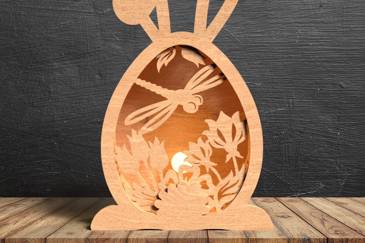 Intra απο ξύλο plywood 3mm-4mm πάχος - Easter Egg Lantern -  κοπής με λέιζερ  Δίασταση 15x15 cm INTRAFABR-117469122