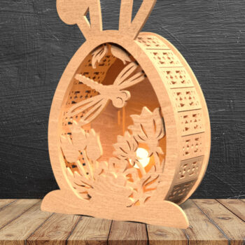 Intra απο ξύλο plywood 3mm-4mm πάχος - Easter Egg Lantern -  κοπής με λέιζερ  Δίασταση 15x15 cm INTRAFABR-117469122 - Image 2