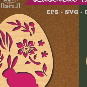 Intra απο ξύλο plywood 3mm-4mm πάχος - Διακόσμηση πασχαλινών αυγών κοπής με λέιζερ 1 Δίασταση 20x20 cm INTRAFABR-114792294 - Image 1