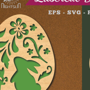 Intra απο ξύλο plywood 3mm-4mm πάχος - Διακόσμηση πασχαλινών αυγών κοπής με λέιζερ 2 Δίασταση 20x20 cm INTRAFABR-114792335 - Image 1