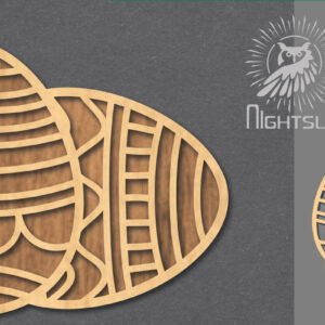 Intra απο ξύλο plywood 3mm-4mm πάχος - Διακόσμηση πασχαλινών αυγών κοπής με λέιζερ 3 Δίασταση 20x20 cm INTRAFABR-118736473