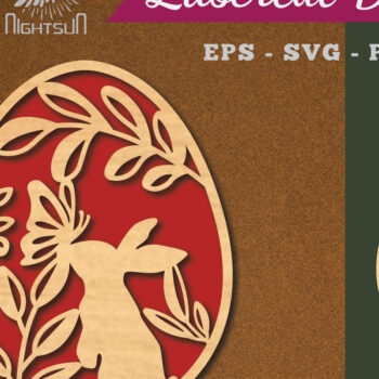 Intra απο ξύλο plywood 3mm-4mm πάχος - Διακόσμηση πασχαλινών αυγών κοπής με λέιζερ 5 Δίασταση 20x20 cm INTRAFABR-114792418 - Image 1