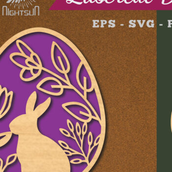 Intra απο ξύλο plywood 3mm-4mm πάχος - Διακόσμηση πασχαλινών αυγών κοπής με λέιζερ 6 Δίασταση 20x20 cm INTRAFABR-114792436 - Image 1