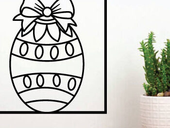 Intra απο ξύλο plywood 3mm-4mm πάχος - Πασχαλινό αυγό με λέιζερ κομμένο  λαγουδάκι Τέχνη τοίχου Δίασταση 40x50 cm INTRAFABR-66919350 - Image 2