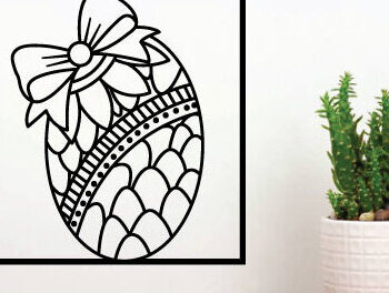 Intra απο ξύλο plywood 3mm-4mm πάχος - Πασχαλινό αυγό με λέιζερ κομμένο  μεταλλικό τοίχου Δίασταση 40x50 cm INTRAFABR-66918452 - Image 2