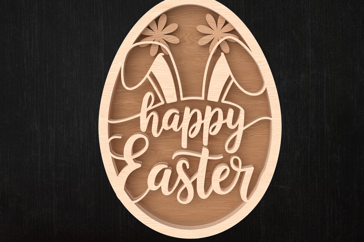 Intra απο ξύλο plywood 3mm-4mm πάχος -  κοπής με λέιζερ Πασχαλινό αυγό  Δίασταση 30x20 cm INTRAFABR-113447795