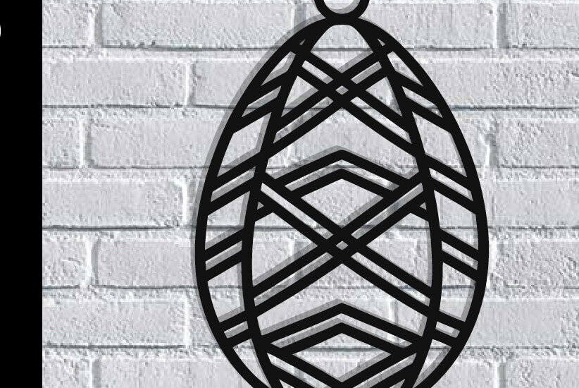 Intra απο ξύλο plywood 3mm-4mm πάχος - Τέχνη τοίχου με λέιζερ πασχαλινό αυγό Δίασταση 40x50 cm INTRAFABR-116486398