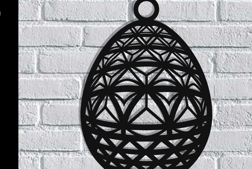 Intra απο ξύλο plywood 3mm-4mm πάχος - Τέχνη τοίχου με λέιζερ πασχαλινό αυγό Δίασταση 40x50 cm INTRAFABR-116486679