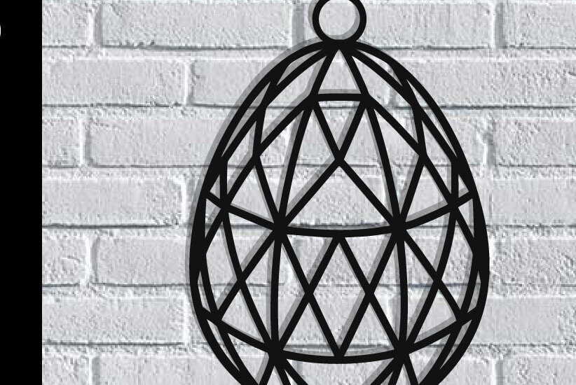 Intra απο ξύλο plywood 3mm-4mm πάχος - Τέχνη τοίχου με λέιζερ πασχαλινό αυγό Δίασταση 40x50 cm INTRAFABR-116485458