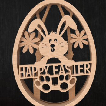 Intra απο ξύλο plywood 3mm-4mm πάχος - Πασχαλινό αυγό κομμένο με λέιζερ Δέσμη στολίδι Δίασταση 6x6 cm INTRAFABR-113447895 - Image 2