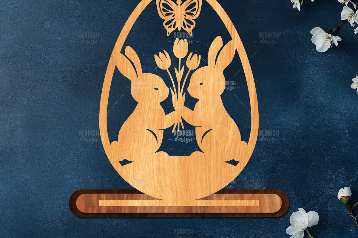 Intra απο ξύλο plywood 3mm-4mm πάχος - Στάση κοπής πασχαλινών αυγών με λέιζερ  Δίασταση 15x15 cm INTRAFABR-116905184