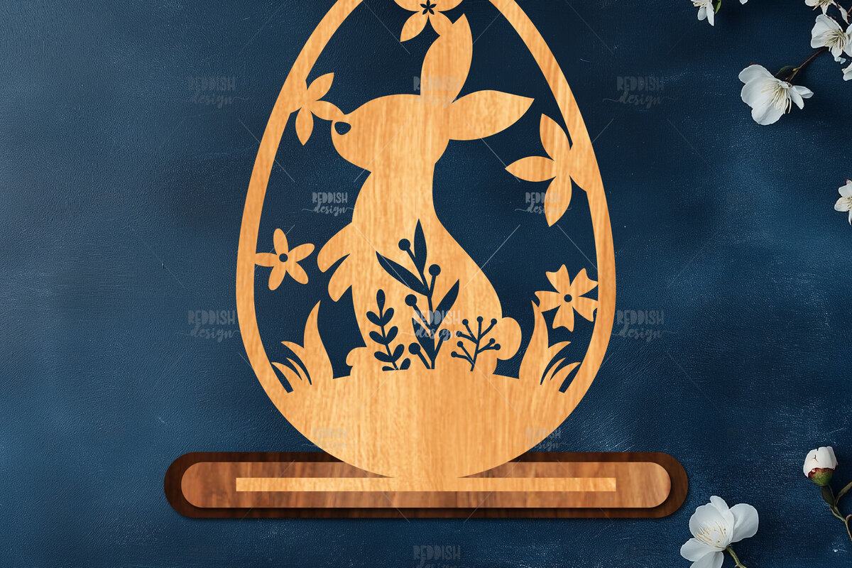 Intra απο ξύλο plywood 3mm-4mm πάχος - Στάση κοπής πασχαλινών αυγών με λέιζερ  Δίασταση 15x15 cm INTRAFABR-116905205