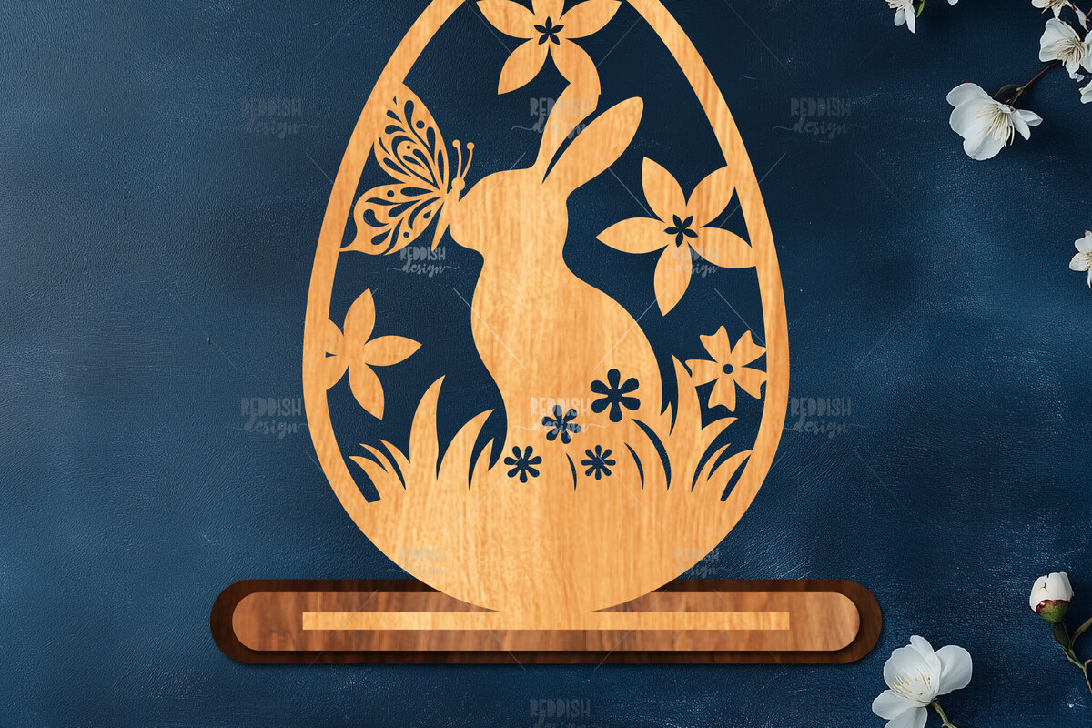 Intra απο ξύλο plywood 3mm-4mm πάχος - Στάση κοπής πασχαλινών αυγών με λέιζερ  Δίασταση 15x15 cm INTRAFABR-116905250