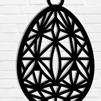 Intra απο ξύλο plywood 3mm-4mm πάχος - Πασχαλινό αυγό κοπής με λέιζερ  Δίασταση 40x50 cm INTRAFABR-116090174 - Image 1