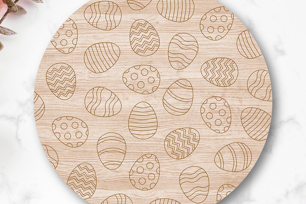 Intra απο ξύλο plywood 3mm-4mm πάχος - Μοτίβο βαθμολογίας λέιζερ πασχαλινών αυγών Δίασταση 20x20 cm INTRAFABR-117300599