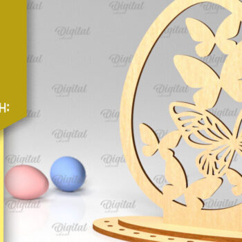 Intra απο ξύλο plywood 3mm-4mm πάχος - Πασχαλινό αυγό με λέιζερ. 3D Πασχαλινή διακόσμηση Δίασταση 15x15 cm INTRAFABR-88589805 - Image 1