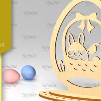 Intra απο ξύλο plywood 3mm-4mm πάχος - Πασχαλινό αυγό με λέιζερ. 3D Πασχαλινή διακόσμηση  Δίασταση 15x15 cm INTRAFABR-88589913 - Image 1