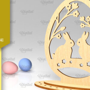 Intra απο ξύλο plywood 3mm-4mm πάχος - Πασχαλινό αυγό με λέιζερ. 3D Πασχαλινή διακόσμηση  Δίασταση 15x15 cm INTRAFABR-88589723