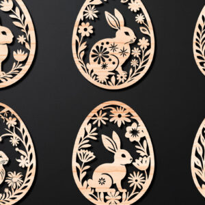 Intra απο ξύλο plywood 3mm-4mm πάχος - Πασχαλινό Αυγό LaserCut   Δίασταση 4x4 cm INTRAFABR-112390724