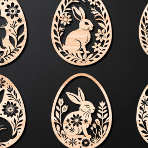 Intra απο ξύλο plywood 3mm-4mm πάχος - Πασχαλινό Αυγό LaserCut   Δίασταση 4x4 cm INTRAFABR-112390740