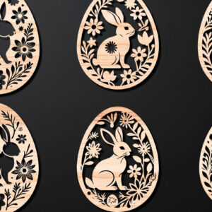 Intra απο ξύλο plywood 3mm-4mm πάχος - Πασχαλινό Αυγό LaserCut   Δίασταση 4x4 cm INTRAFABR-112390761