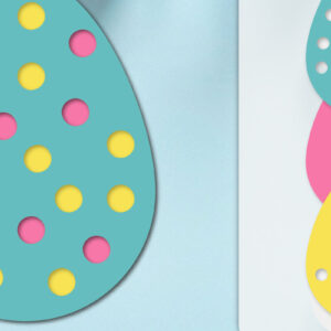 Intra απο ξύλο plywood 3mm-4mm πάχος - με στρώσεις πασχαλινών αυγών Δίασταση 20x20 cm INTRAFABR-115684469