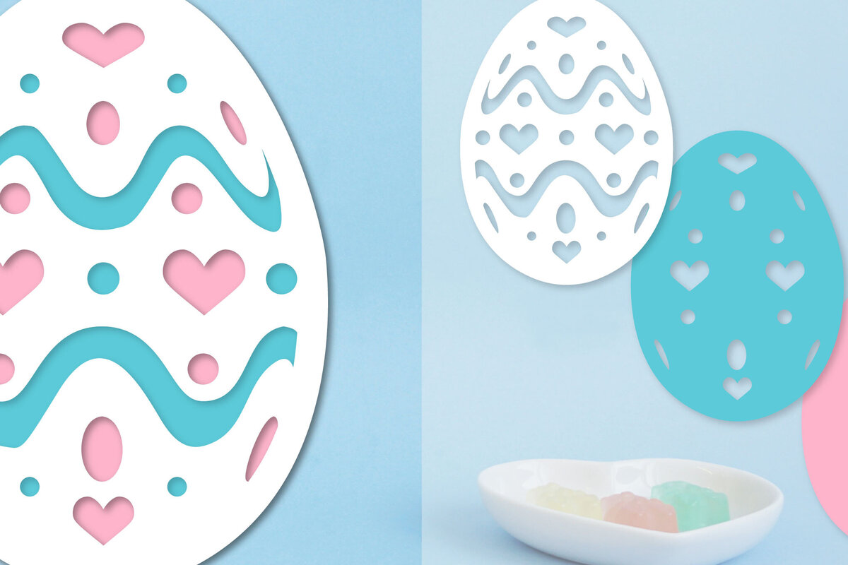 Intra απο ξύλο plywood 3mm-4mm πάχος - Πασχαλινό αυγό με στρώσεις Papercut  Δίασταση 15x15 cm INTRAFABR-91569805