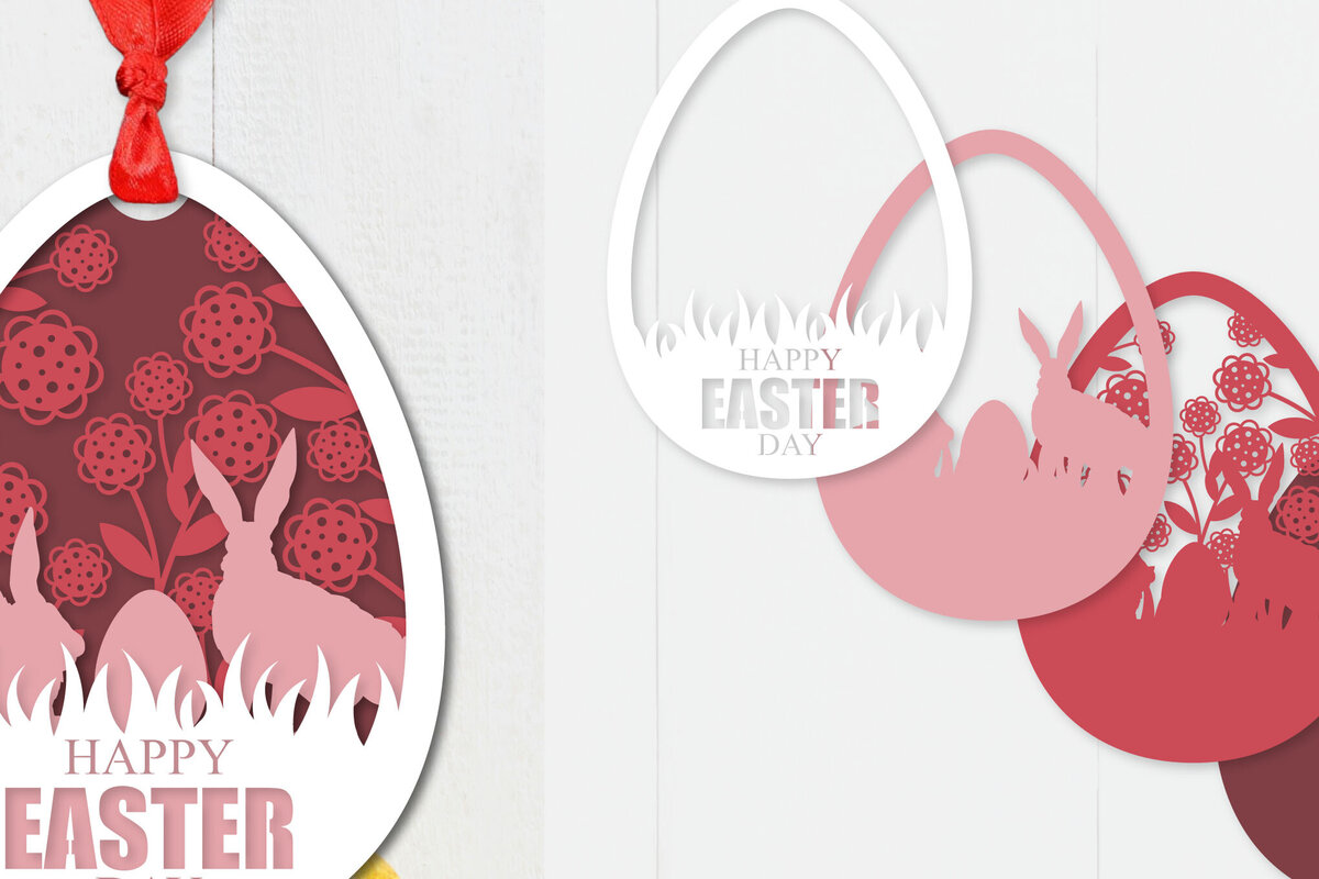 Intra απο ξύλο plywood 3mm-4mm πάχος - Πασχαλινό αυγό με στρώσεις Papercut  Δίασταση 15x15 cm INTRAFABR-91875813