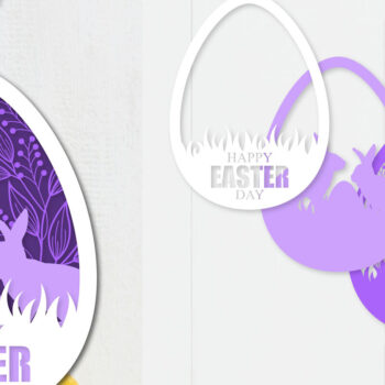 Intra απο ξύλο plywood 3mm-4mm πάχος - Πασχαλινό αυγό με στρώσεις Papercut Δίασταση 15x15 cm INTRAFABR-91875865 - Image 1