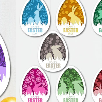 Intra απο ξύλο plywood 3mm-4mm πάχος - Πασχαλινό αυγό με στρώσεις Papercut  Πακέτο Δίασταση 15x15 cm INTRAFABR-91970705 - Image 1