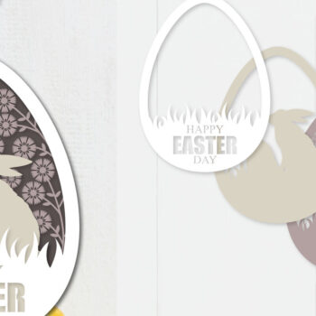 Intra απο ξύλο plywood 3mm-4mm πάχος - Πασχαλινό αυγό με στρώσεις Papercut  Πακέτο Δίασταση 15x15 cm INTRAFABR-91970705 - Image 2