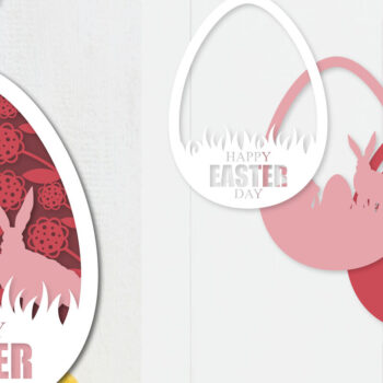 Intra απο ξύλο plywood 3mm-4mm πάχος - Πασχαλινό αυγό με στρώσεις Papercut  Πακέτο Δίασταση 15x15 cm INTRAFABR-91970705 - Image 5