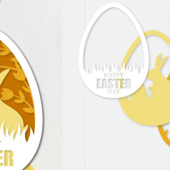 Intra απο ξύλο plywood 3mm-4mm πάχος - Πασχαλινό αυγό με στρώσεις Papercut  Πακέτο Δίασταση 15x15 cm INTRAFABR-91970705 - Image 8