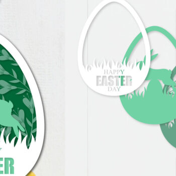 Intra απο ξύλο plywood 3mm-4mm πάχος - Πασχαλινό αυγό με στρώσεις Papercut  Πακέτο Δίασταση 15x15 cm INTRAFABR-91970705 - Image 9