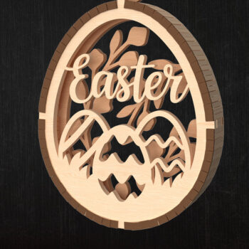 Intra απο ξύλο plywood 3mm-4mm πάχος - Πασχαλινό αυγό ορεινή σκηνή Δίασταση 30x20 cm INTRAFABR-114078049 - Image 1