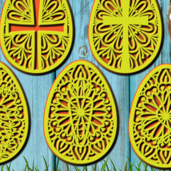 Intra απο ξύλο plywood 3mm-4mm πάχος - Πασχαλινό Αυγό Πολυστρωματικό  Cut Bundle Δίασταση 15x15 cm INTRAFABR-24947414 - Image 1