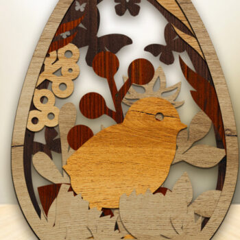 Intra απο ξύλο plywood 3mm-4mm πάχος - Πρότυπο κοπής λέιζερ πολλαπλών στρωμάτων Πασχαλινό αυγό Δίασταση 4x5 cm INTRAFABR-89212297 - Image 1