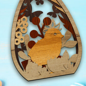 Intra απο ξύλο plywood 3mm-4mm πάχος - Πρότυπο κοπής λέιζερ πολλαπλών στρωμάτων Πασχαλινό αυγό Δίασταση 4x5 cm INTRAFABR-89212297 - Image 2