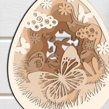 Intra απο ξύλο plywood 3mm-4mm πάχος - Πασχαλινό αυγό πολυστρωματικό στολίδι, πρότυπο Δίασταση 2x7 cm INTRAFABR-87406869 - Image 1