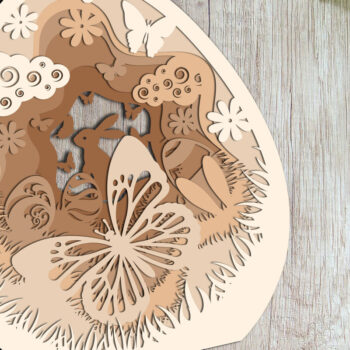 Intra απο ξύλο plywood 3mm-4mm πάχος - Πασχαλινό αυγό πολυστρωματικό στολίδι, πρότυπο Δίασταση 2x7 cm INTRAFABR-87406869 - Image 2